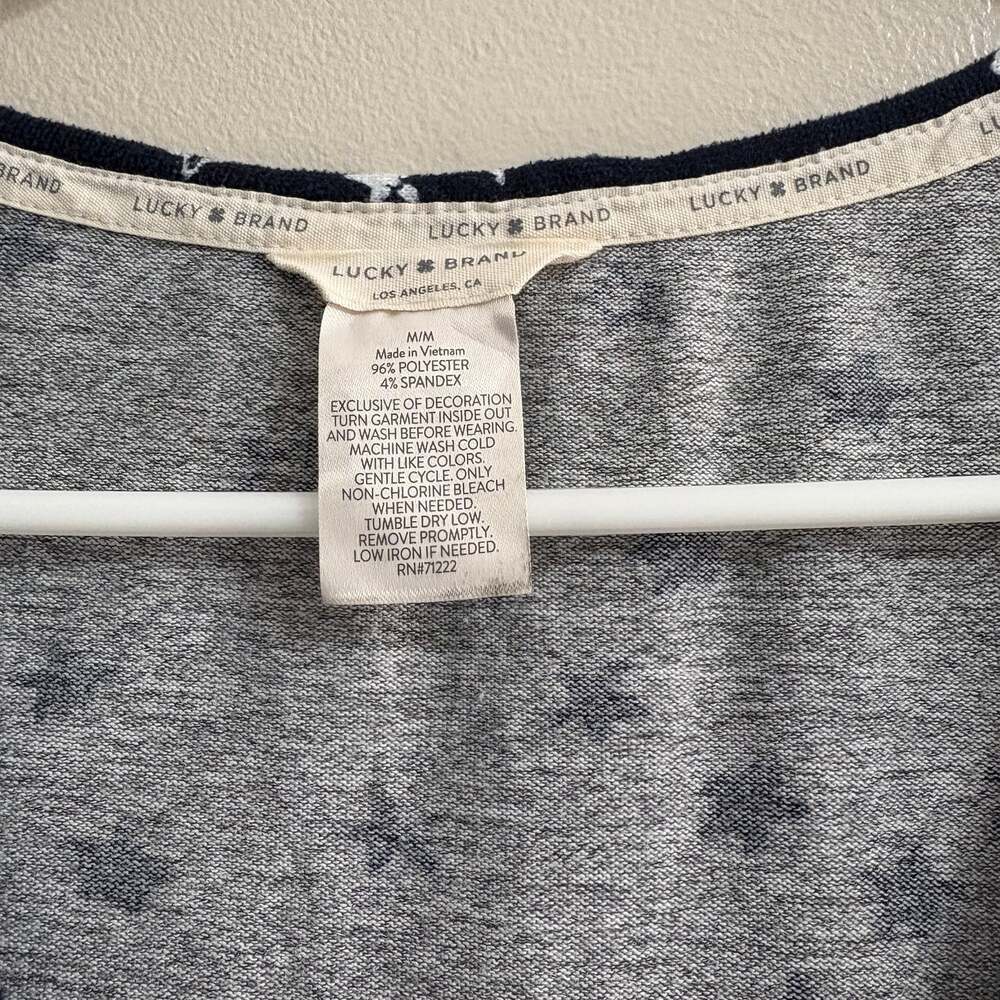 Lucky Brand Women's Gray with Blue Stars Tank Top - Picture 2 of 3